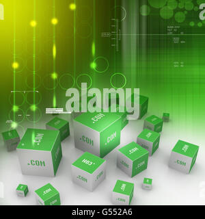 Dot Com domain in cubi Foto Stock