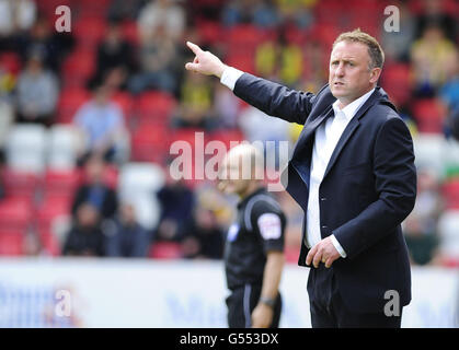 Calcio - npower Football League due - Play Off Semi finale - Prima tappa - Cheltenham Town v Torquay Regno - Abbey Business ... Foto Stock