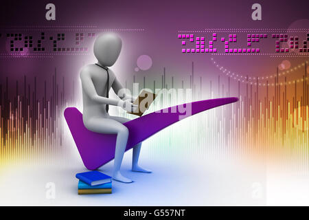 3d uomo seduto sulla destra mark Foto Stock