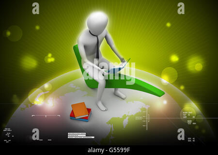 3d uomo seduto sulla destra mark Foto Stock