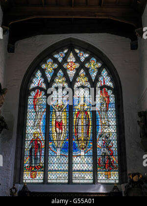 Vetrata di St Olave in chiesa Seething Lane Londra Foto Stock