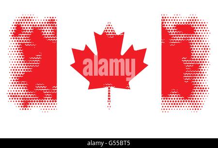 Canada bandiera halftone illustrazione astratta vettore Illustrazione Vettoriale