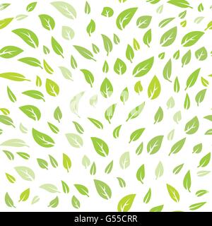 Foglie verdi estate seamless pattern design vettoriali background Illustrazione Vettoriale