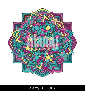 Abstract fiore colore mandala illustrazione vettoriale Illustrazione Vettoriale