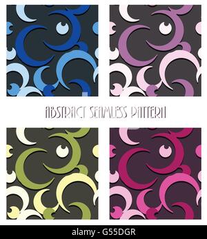 Abstract luna dark seamless pattern sfondo vettoriale design Illustrazione Vettoriale