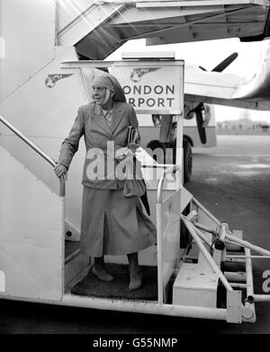 Royalty - la principessa Alice di Grecia - Aeroporto di Heathrow Foto Stock