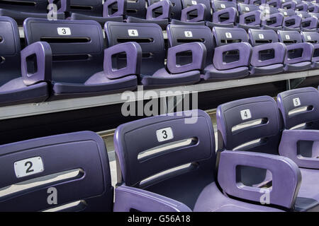 Lo stadio di viola sedi vicino fino in arena sportiva Foto Stock