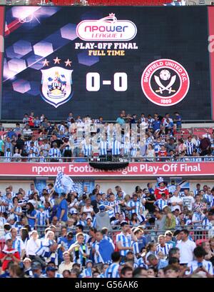 Calcio - Npower Football League 1 - finale Playoff - Huddersfield Town / Sheffield United - Stadio di Wembley. Panoramica generale del quadro di valutazione a tempo pieno Foto Stock