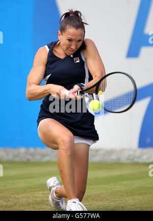 Tennis - AEGON Classic 2012 - giorno tre - Edgbaston Priory Club. Jelena Jankovic in azione durante il terzo giorno dei Campionati AEGON all'Edgbaston Priory Club di Birmingham. Foto Stock