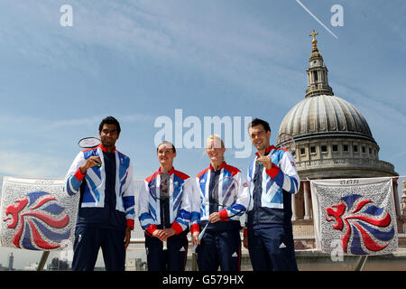 Badminton - Team GB Squad annuncio - London Stock Exchange Foto Stock