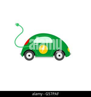 Auto elettrica icona vettore illustrazione Illustrazione Vettoriale