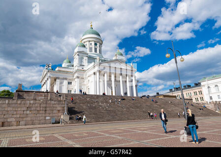 HELSINKI, Finlandia - 13 giugno 2016: Cattedrale di Helsinki è il finlandese luterano ed Evangelico cattedrale della diocesi di Helsinki Foto Stock