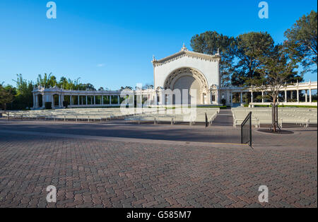 Spreckels Organ Pavilion, il mattino. Balboa Park, San Diego, California. Foto Stock