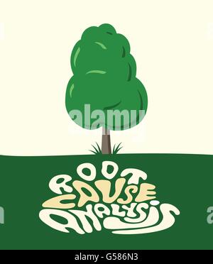 Problem solving Root Cause Analysis Tool di qualità il miglioramento del processo di crescita aziendale illustrazione vettoriale Illustrazione Vettoriale