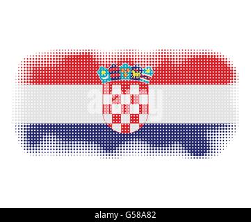 Bandiera della Croazia simbolo vettore mezzitoni illustrazione dello sfondo Illustrazione Vettoriale