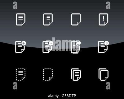 Documento del Blocco note file e nota le icone. Illustrazione Vettoriale