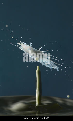 Splash dalla collisione di gocce di acqua catturata con fotografie ad alta velocità Foto Stock