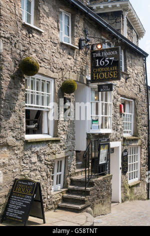 La storica Casa del Cioccolato sala da tè in Branthwaite Brow Kendal Cumbria Regno Unito Foto Stock