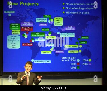 BP Amoco plc risultati John Browne Foto Stock