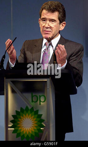 BP Amoco plc risultati John Browne Foto Stock