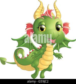 Bella dragon su sfondo bianco Illustrazione Vettoriale