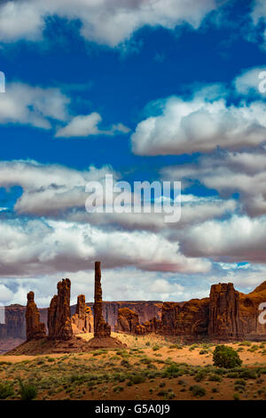 Il Totem Pole pilastro guglia di roccia Monument Valley Arizona USA Foto Stock