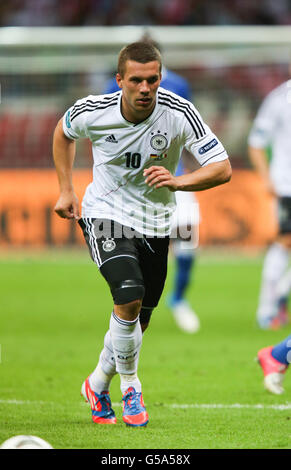 Calcio - UEFA Euro 2012 - Semifinale - Germania v Italia - Stadio Nazionale. Lukas Podolski in Germania Foto Stock