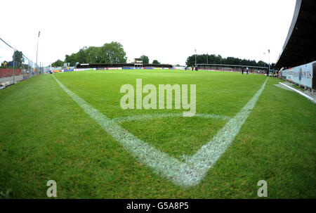 Calcio - Pre Season friendly - AFC Wimbledon v Reading - The Cherry Red Records Stadium. Una vista sul Cherry Red Records Stadium, sede dell'AFC Wimbledon Foto Stock