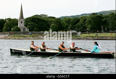 Dalriada Festival - Irlanda v Scozia Regata di Canottaggio - Irlanda del Nord Foto Stock