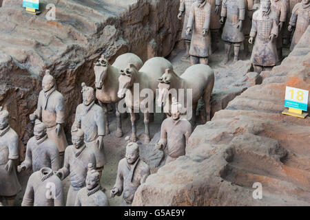 L'Esercito di Terracotta di Imperatore Qin Shi Huang, Lintong distretto, Xi'an, provincia di Shaanxi Cina Foto Stock