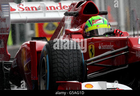 Il pilota brasiliano Felipe massa della Scuderia Ferrari durante le prove del Gran Premio di Gran Bretagna a Silverstone, Northamptonshire. Foto Stock
