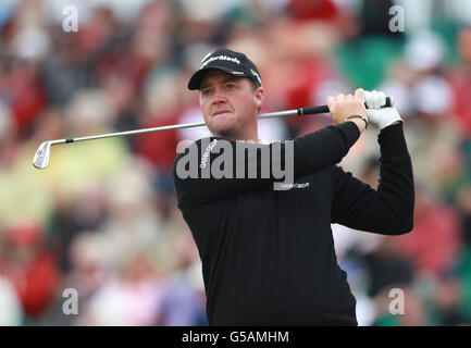 Peter Hanson in Svezia durante il secondo giorno dell'Open Championship 2012 al Royal Lytham & St. Annes Golf Club, Lytham & St Annes. Foto Stock