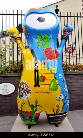 Londra 2012 Mascotte olimpica sculture Foto Stock