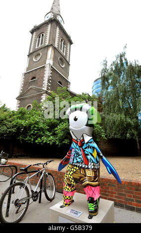 Londra 2012 Mascotte olimpica sculture Foto Stock