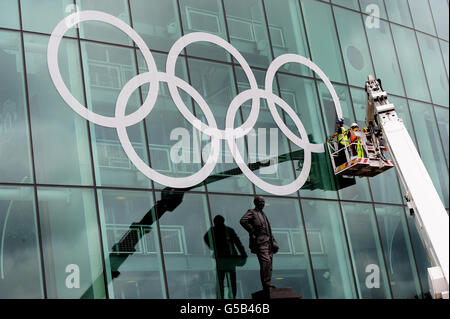 Olympics.it - Preparazioni a Old Trafford Foto Stock