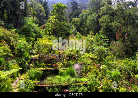 Giardino alla base di Monserrate Mountain a Bogotà, Colombia Foto Stock