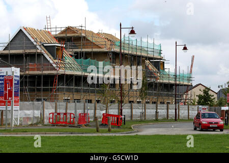 Vista generale di un cantiere di Cambourne, Cambridgeshire. Foto Stock