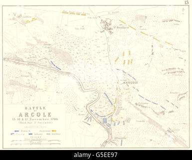 Battaglia di ARCOLE 15TH: 16th, e 17 novembre 1796 - foglio 2. L'Italia, 1848 Mappa Foto Stock