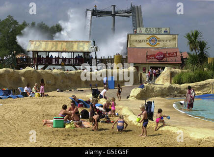 Tempo caldo Thorpe Park Foto Stock