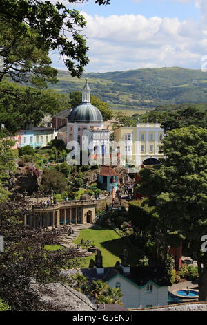 Portmeirion villaggio nel Galles del Nord Foto Stock