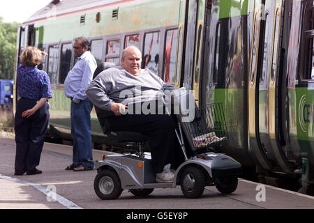 Divieto di treno per passeggero artritiche Foto Stock