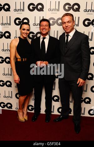 Victoria Pendleton, Lord Sebastian Coe e Chris Hoy al 2012 GQ Men of the Year Awards presso la Royal Opera House, Bow Street, Londra Foto Stock