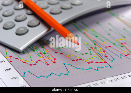 Il grafico illustra il successo di mercato azionario Foto Stock