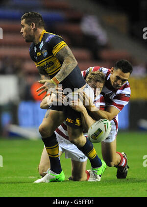 Rugby League - Qualifiche Semi-Final - Wigan Warriors v Leeds rinoceronti - DW Stadium Foto Stock