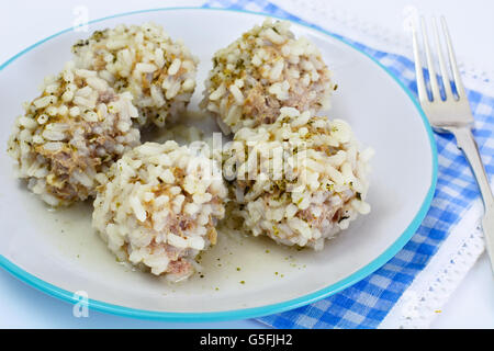 Le polpette di carne con riso Foto Stock