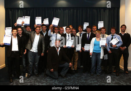 Rugby Union - Scottish Rugby Community Coach Program Modern Apprentice Graduation - Murrayfield. Laureati presso lo Scottish Rugby Community Coach Program Modern Apprentice Graduation presso lo stadio Murrayfield di Edimburgo. Foto Stock