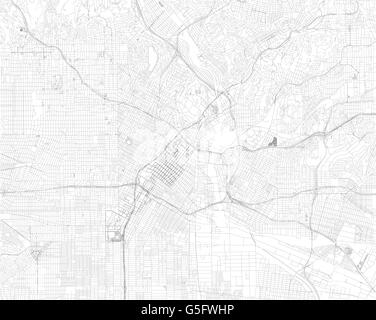 Mappa di Los Angeles, vista satellitare, le strade e le autostrade, Stati Uniti d'America Illustrazione Vettoriale