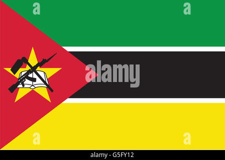 Bandiera nazionale del Mozambico. Foto Stock