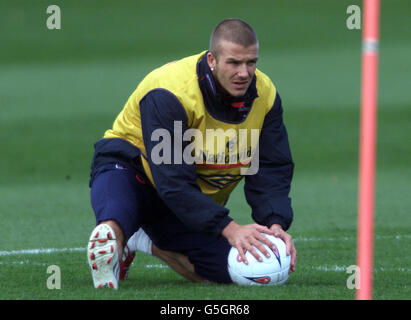 Inghilterra training session/ David Beckham Foto Stock