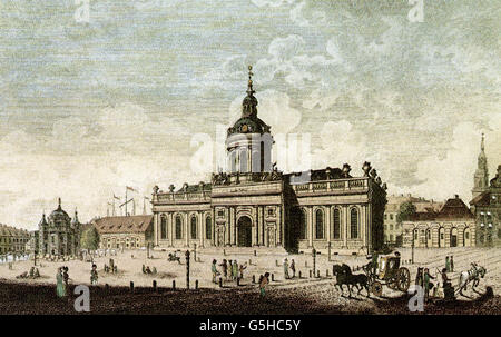 Geografia / viaggi, Germania, Berlino, la cattedrale a Lustgarten, stampare sulla base di un colorato incisione in rame da Federico Agosto Calau, 1795, artista del diritto d'autore non deve essere cancellata Foto Stock